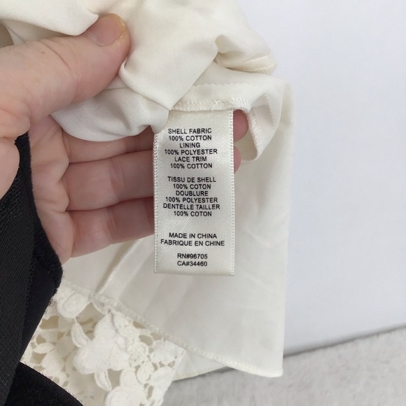 Rebecca Taylor Women’s Delicate Lace Dress Short Sleeve Fit & Flare Creme Size 2 - Picture 10 of 11